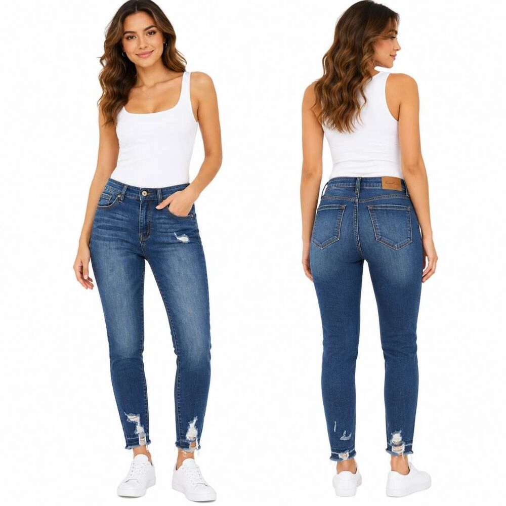 KanCan High Rise Distressed Skinny Jeans Women 5/26
